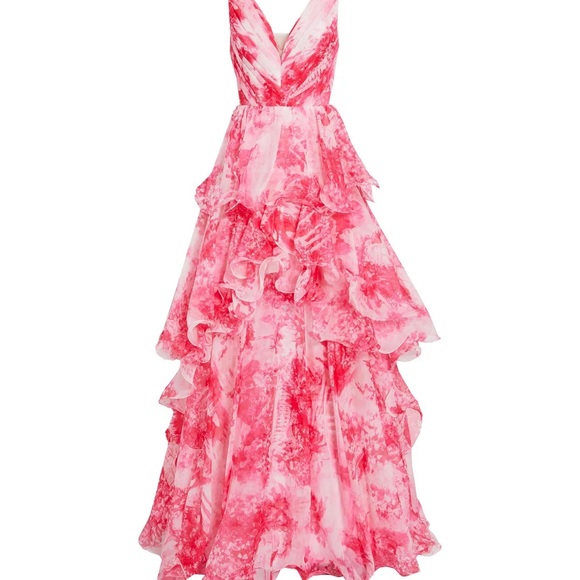 Marchesa Notte ピンク レース ドレス US 6 Marchesa Notte | Dresses | Marchesa Nottepink Tiered Printed